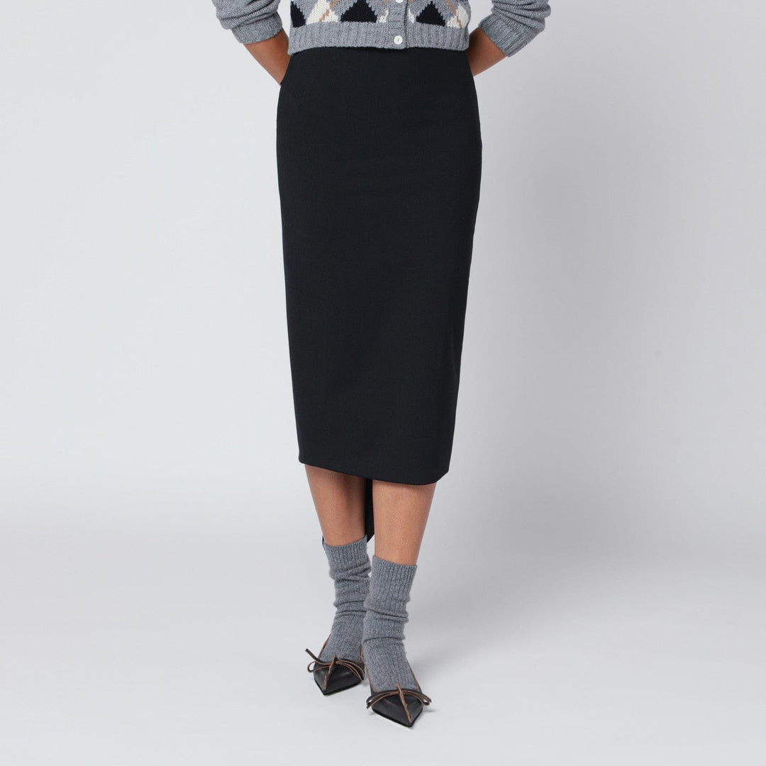 Skirts TheLatest - Black cotton midi skirt Brand