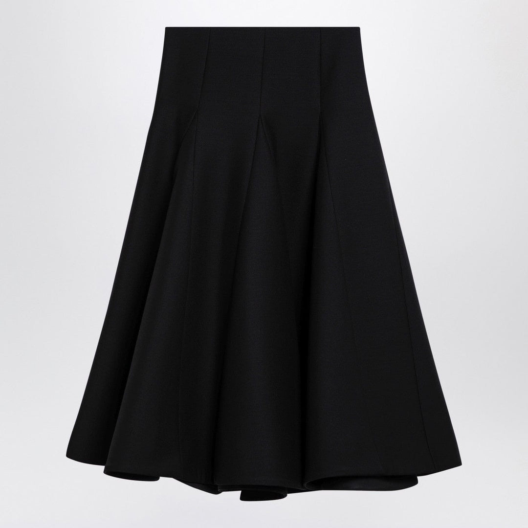 Skirts Valentino - Black silk flounced midi skirt Brand