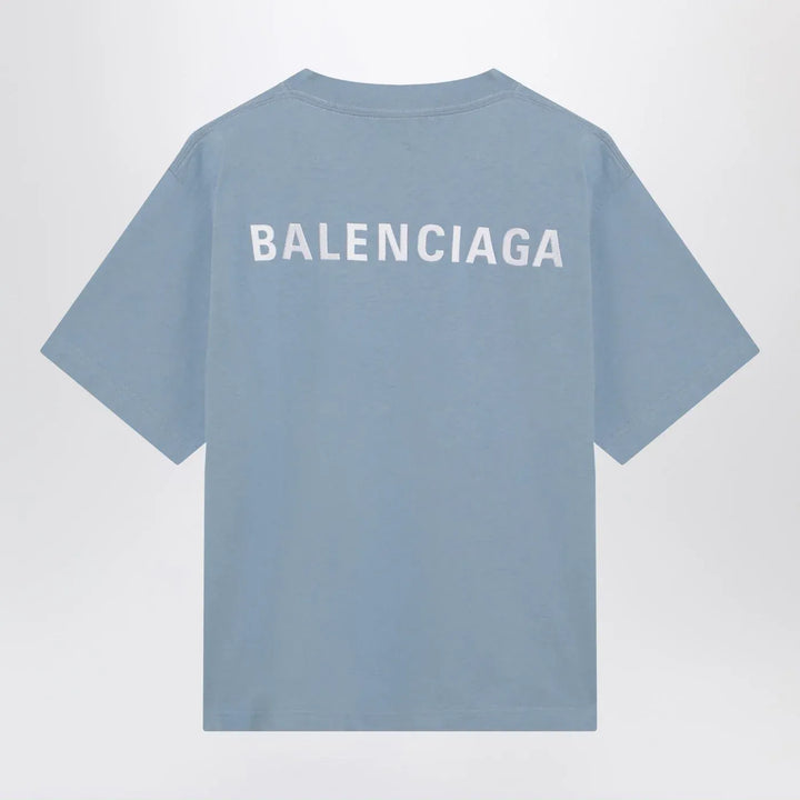 Balenciaga - Light blue Balenciaga Back Medium Fit T-shirt Brand T-Shirt