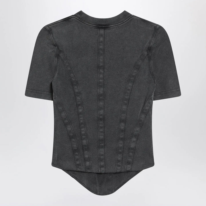 Balenciaga - Washed black corset-style T-shirt Brand T-Shirt