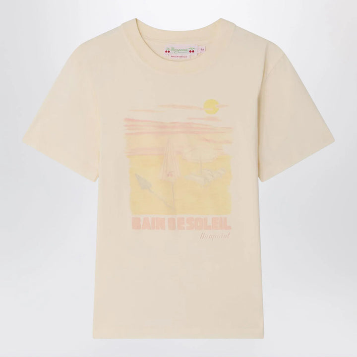 Bonpoint - Thida écru T-shirt with Bain de Soleil print Brand T-Shirt 10Y