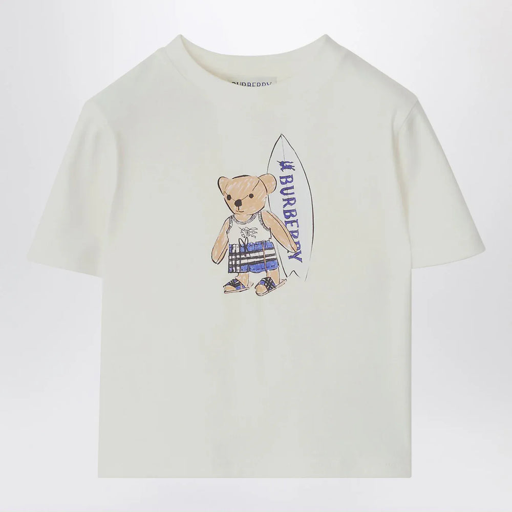 Burberry - White T-shirt with surfing teddy bear Brand T-Shirt 12