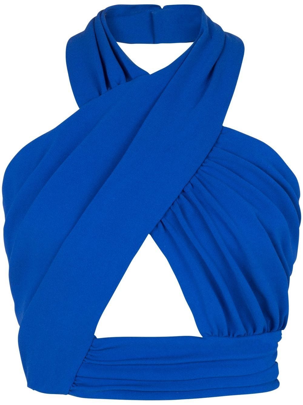 Balmain Topwear 38 Balmain Halterneck Top Balmain Cobalt Blue Halterneck Cropped Top Brand
