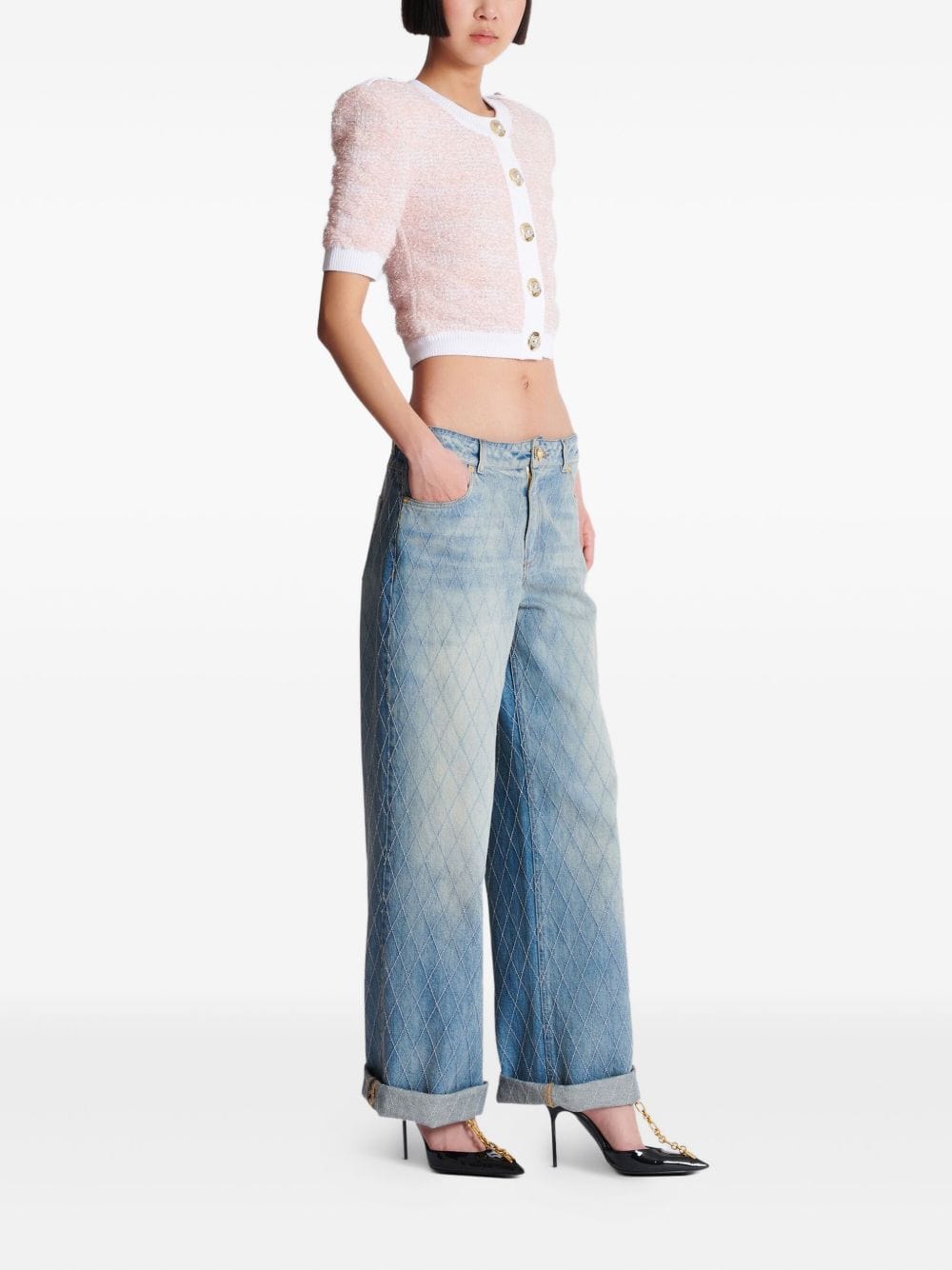 Balmain Topwear Balmain Sweaters Pink Balmain Sweaters Pink Brand