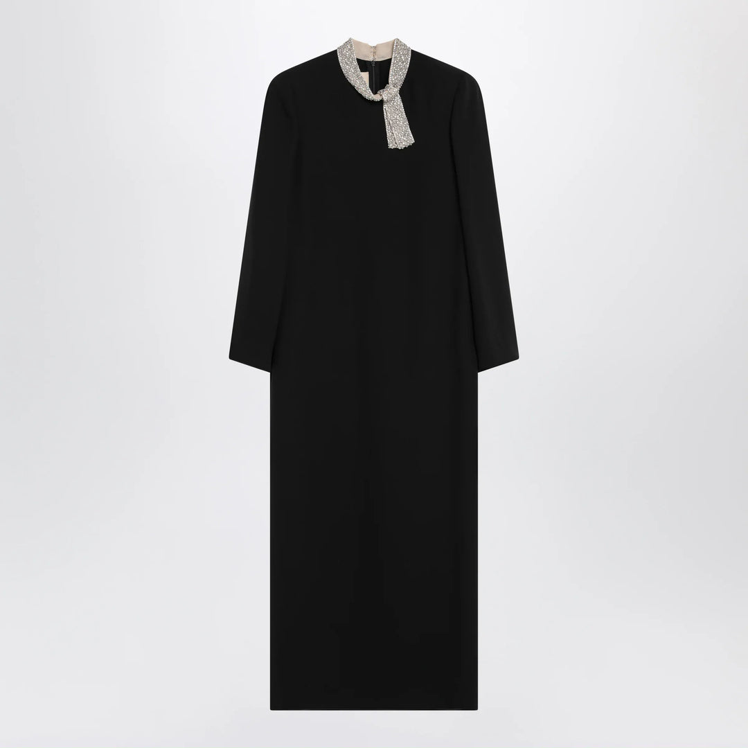 Valentino - Black silk Cady Couture dress Brand 42  IT