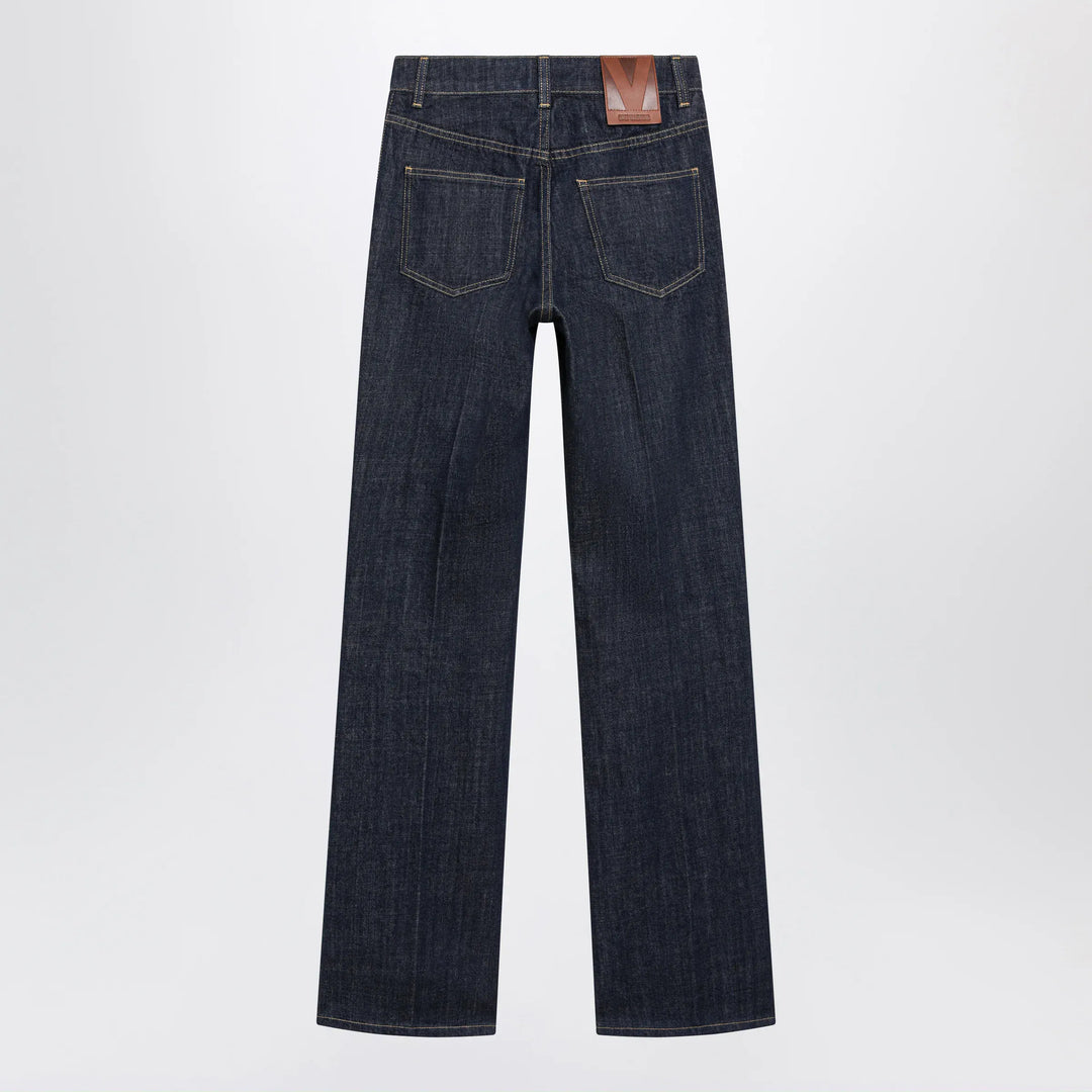 Valentino - Cotton denim pants with logo buttons, medium blue Brand
