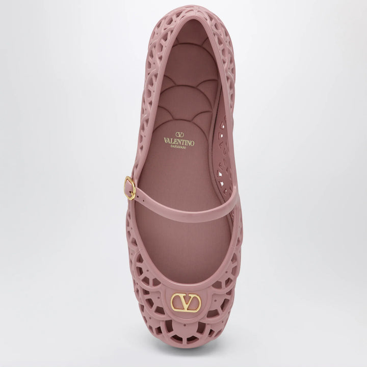 Valentino Garavani - Pink rubber VLogo Signature ballet flats Brand