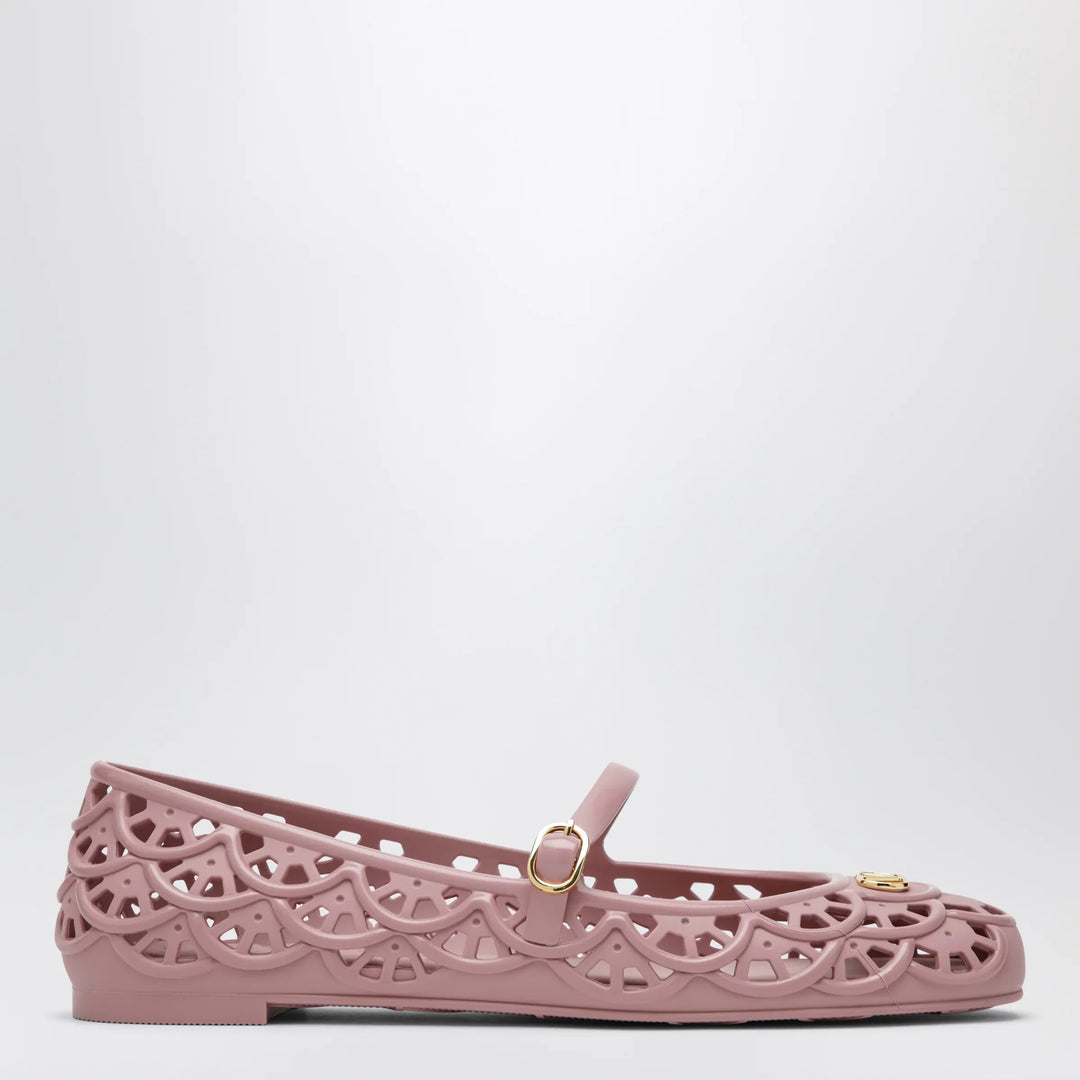 Valentino Garavani - Pink rubber VLogo Signature ballet flats Brand 35 IT