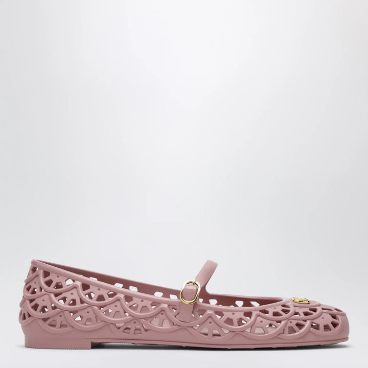 Valentino Garavani - Pink rubber VLogo Signature ballet flats Brand 35 IT