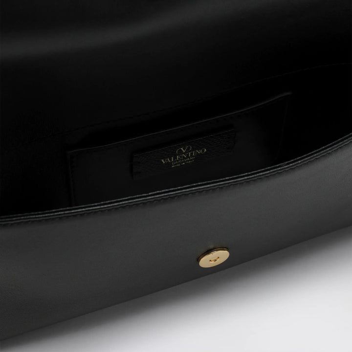 Valentino Garavani - Small black Devain leather shoulder bag Brand U