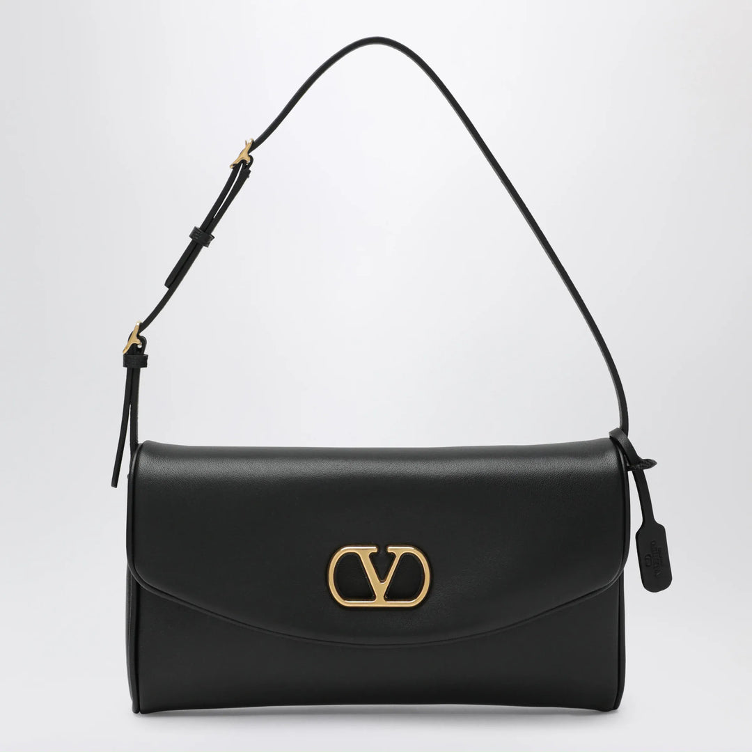 Valentino Garavani - Small black Devain leather shoulder bag Brand U