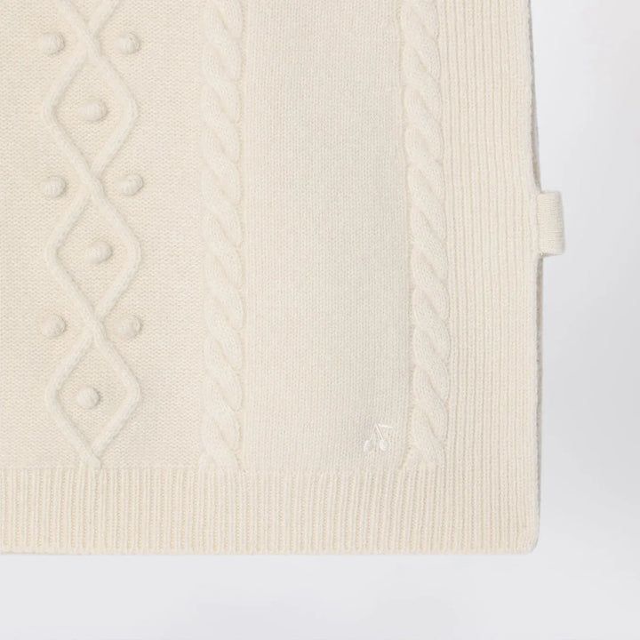 Bonpoint - Beige wool gilet with a braided pattern Brand Vests T2