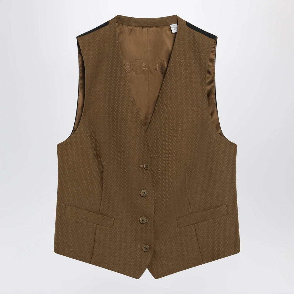 Burberry - Brown wool and mohair vest by Burberry Brand Vests 6 UK