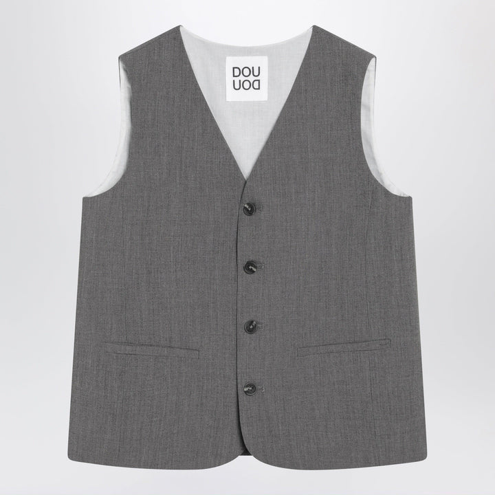 Vests Douuod - Grey single-breasted vest Brand