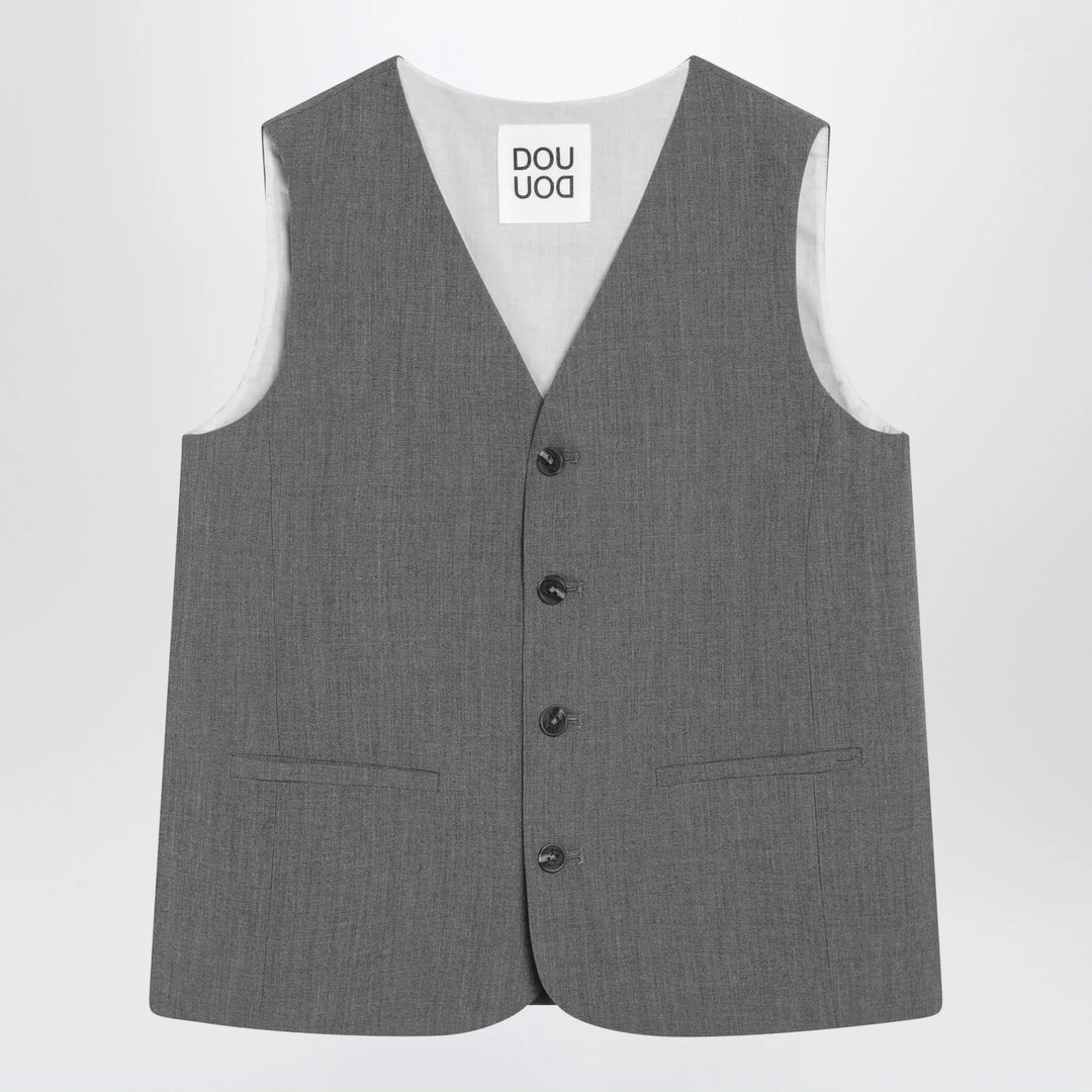 Douuod - Grey single-breasted vest Brand Vests 8