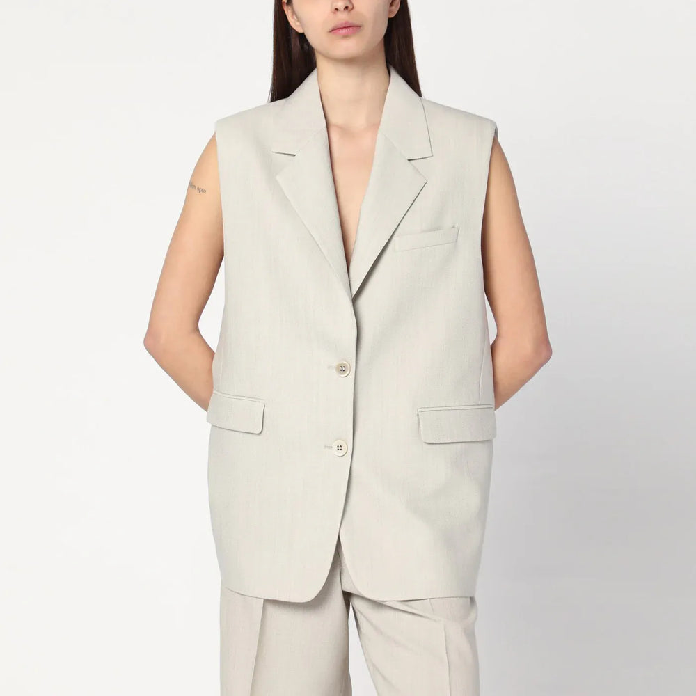 Golden Goose - Single-breasted vest in wool blend Brand Vests 42  IT