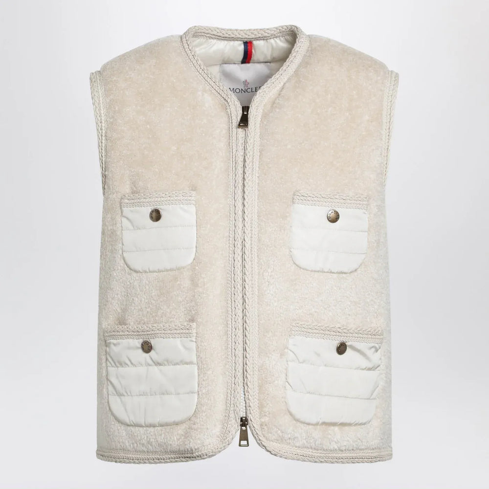Moncler - Mimosa gilet in teddy-effect fleece Brand Vests 0