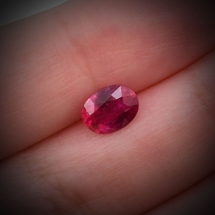 1.41 Carat Red  Oval Ruby