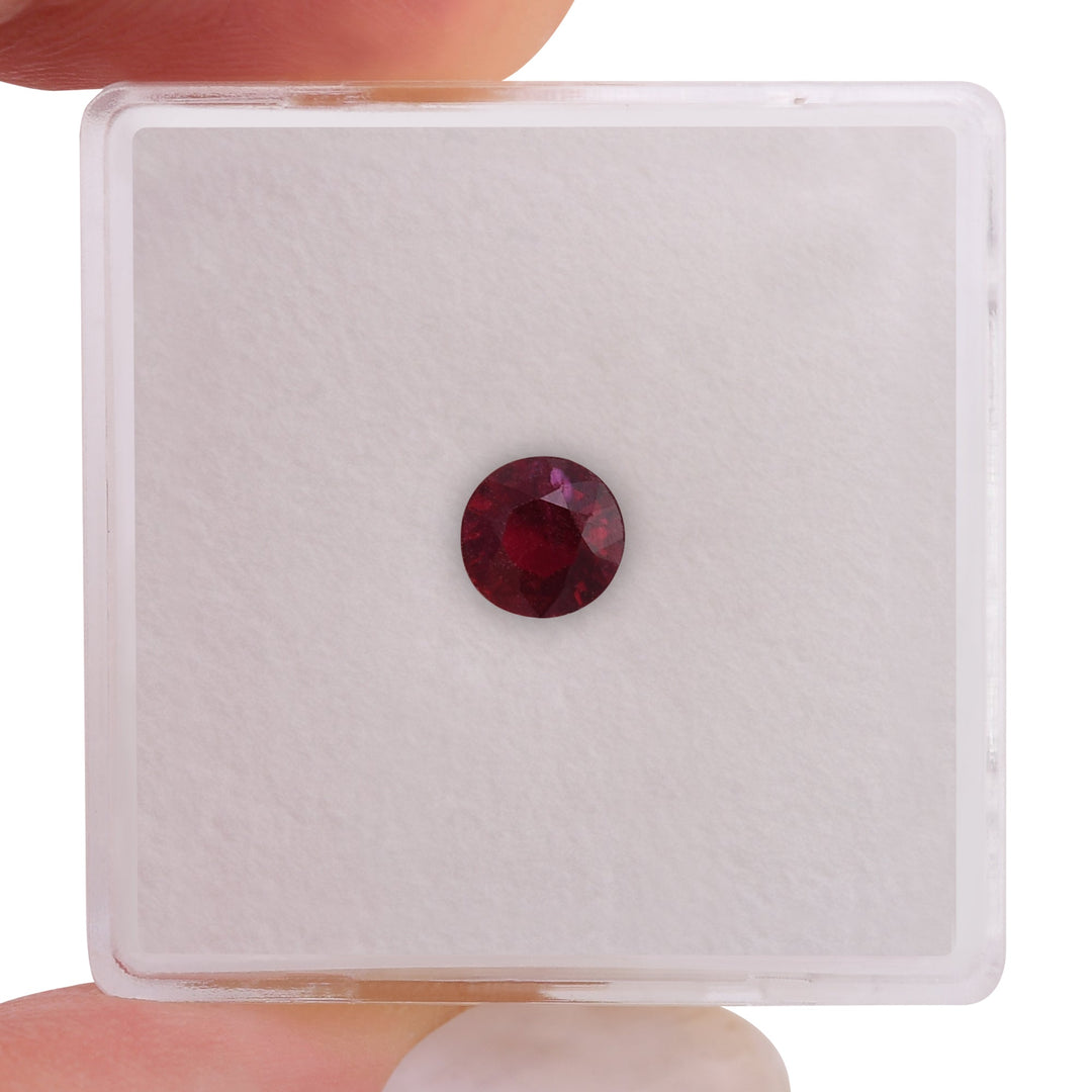 0.79 Carat Red MOZAMBICAN Round Ruby