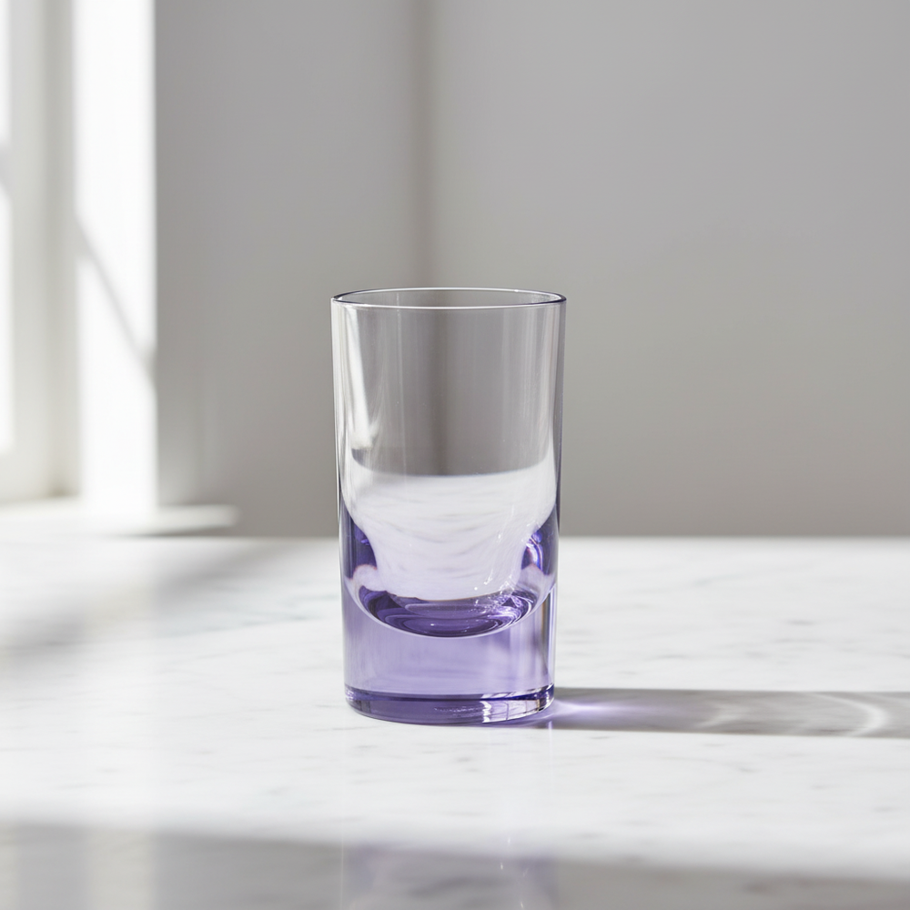 Lilac Tumbler on White Marble